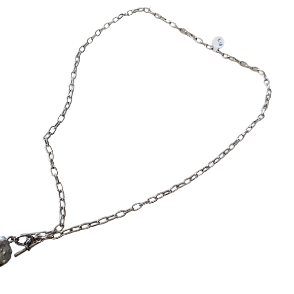 Silver Chain Faux Turquoise Stone Necklace - Picture 4 of 5